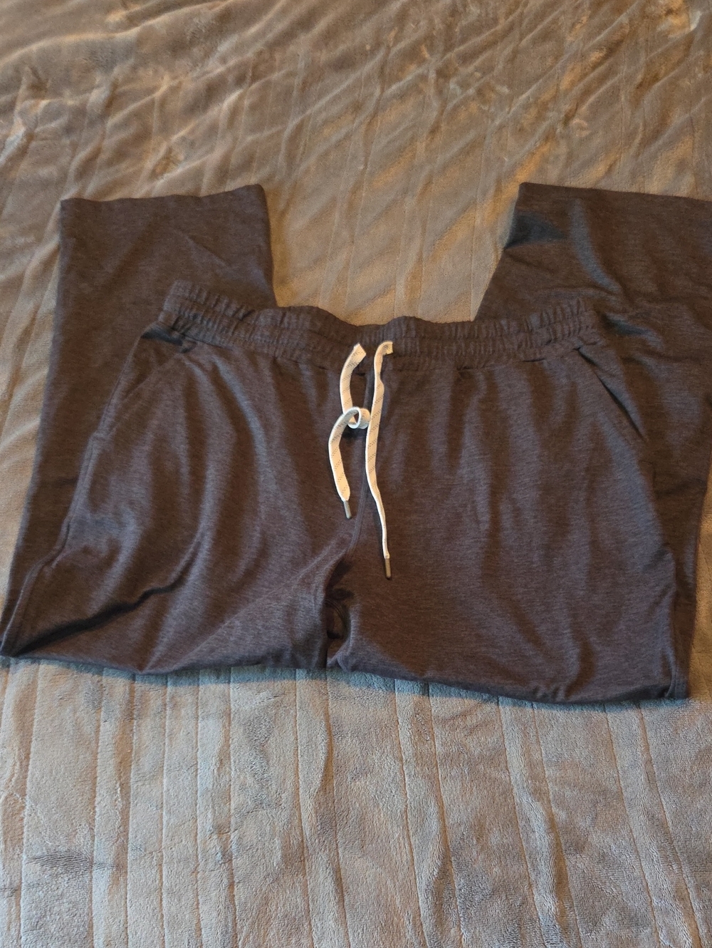 Women's Kirkland Drawstring Ankle Pants - Dark Gray Size Large